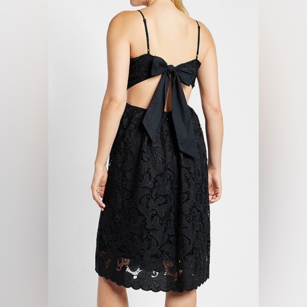 Express Elegant Black Eyelet Dress